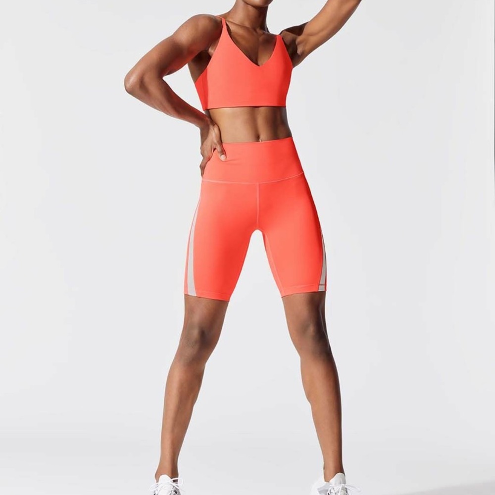 Splits59 High Waist Coral Neon Workout Biker Short